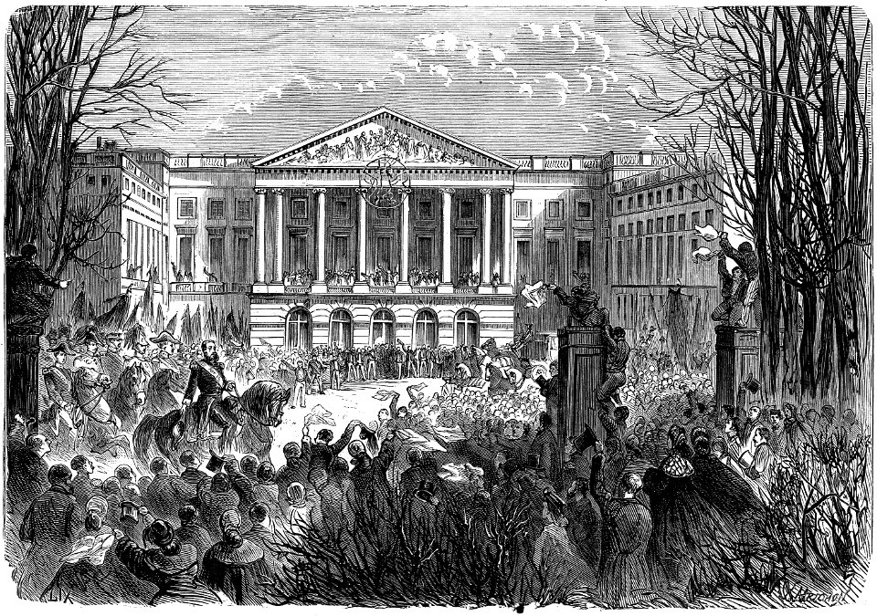 Avènement de Léopold II devant le palais de la Nation