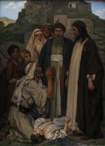 Axel Helsted - Christ Cures the Lunatic Child - KMS1455 - Statens Museum for Kunst