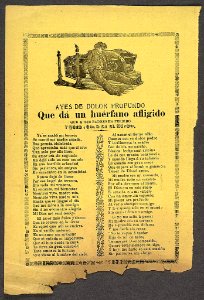 Ayes de dolor profundo que da un huérfano afligido que a sus padres ha perdido y queda solo en el mundo LCCN99615828
