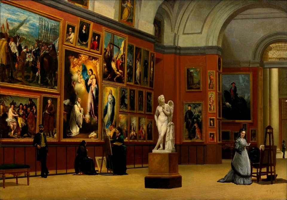 'The Grand Salon, the Prado' by Francisco Aznar y García