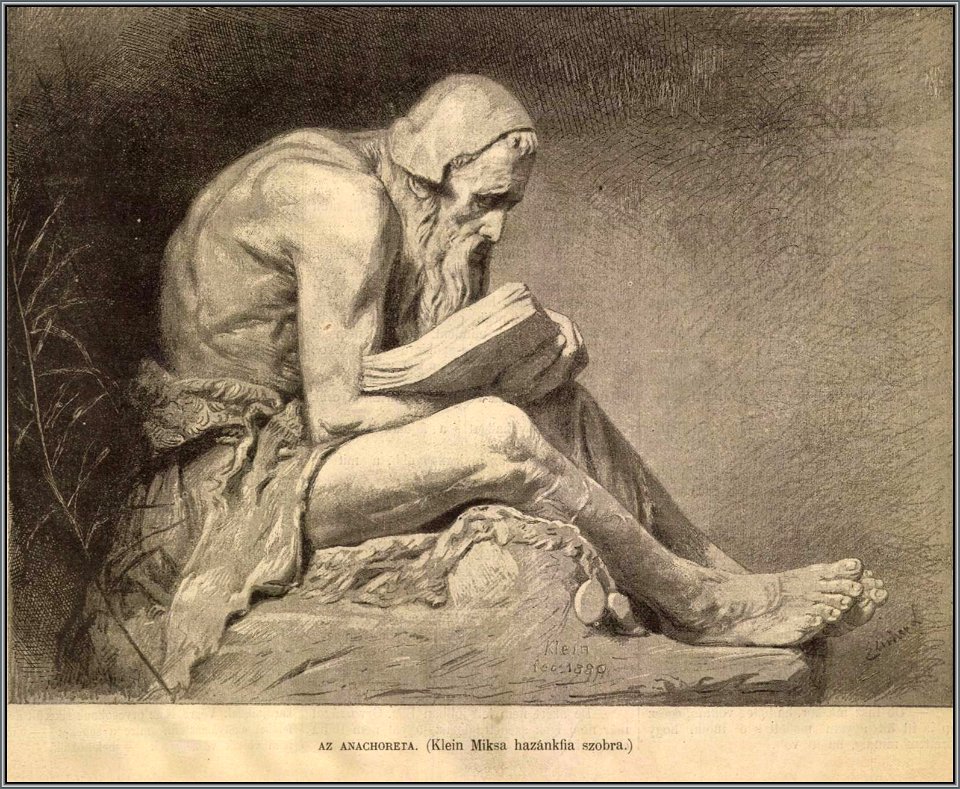 Az anachóréta. Klein Miksa szobra. Mo. és a Nagyvilág, 1883