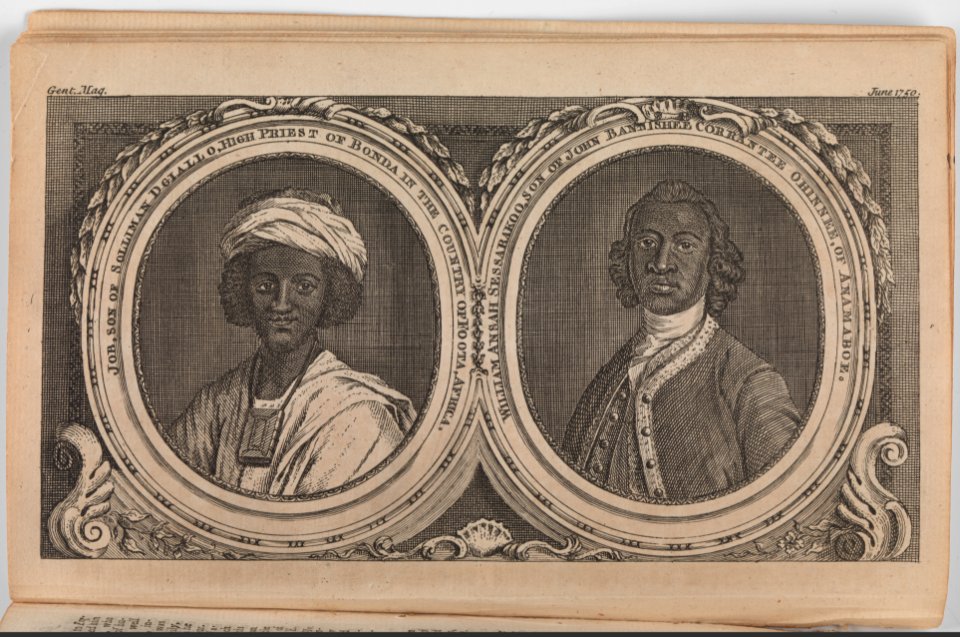 Ayuba Suleiman Diallo and William Ansah Sessarakoo by an unidentified artist after William Hoare and John Faber, 1750, engraving on paper, from the National Portrait Gallery - NPG-B7000232B 1