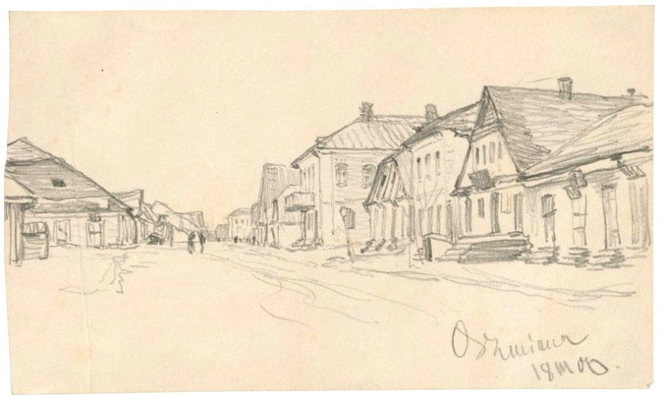 Ašmiany, Rynak-Vilenskaja. Ашмяны, Рынак-Віленская (F. Ruščyc, 18.03.1900)