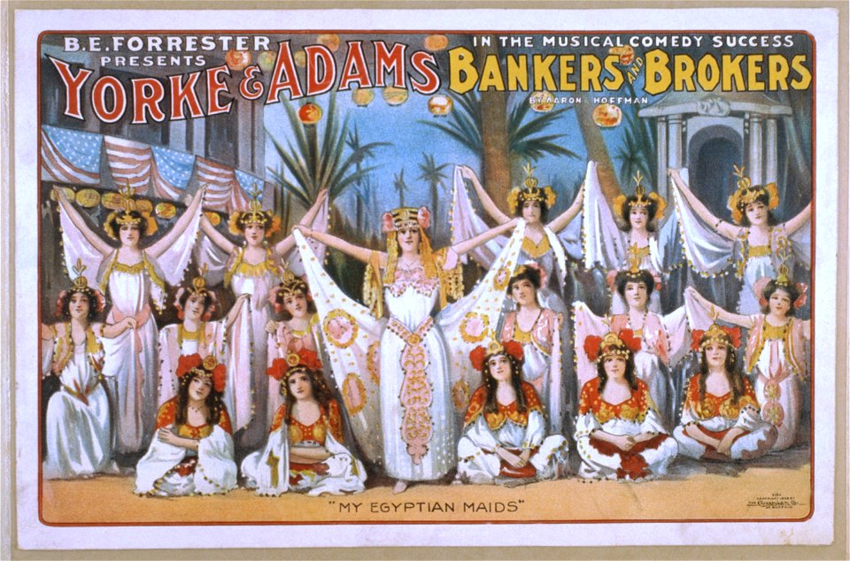 B.E. Forrester presents Yorke & Adams in the musical comedy success Bankers and brokers by Aaron Hoffman LCCN2014635362