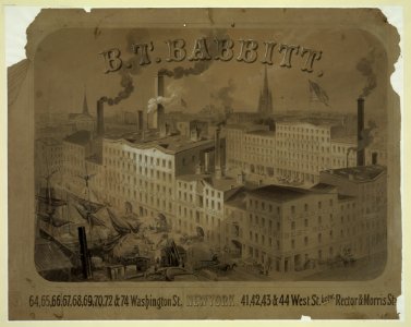 B.T. Babbitt, 64, 65, 66 ... Washington St., New York, 41, 42, 43, & 44 West St., betw. Rector & Morris Sts. LCCN2004662458