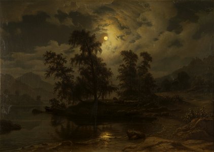 Knud Baade - Landskap i måneskinn - Stavanger kunstmuseum - RKS.1454
