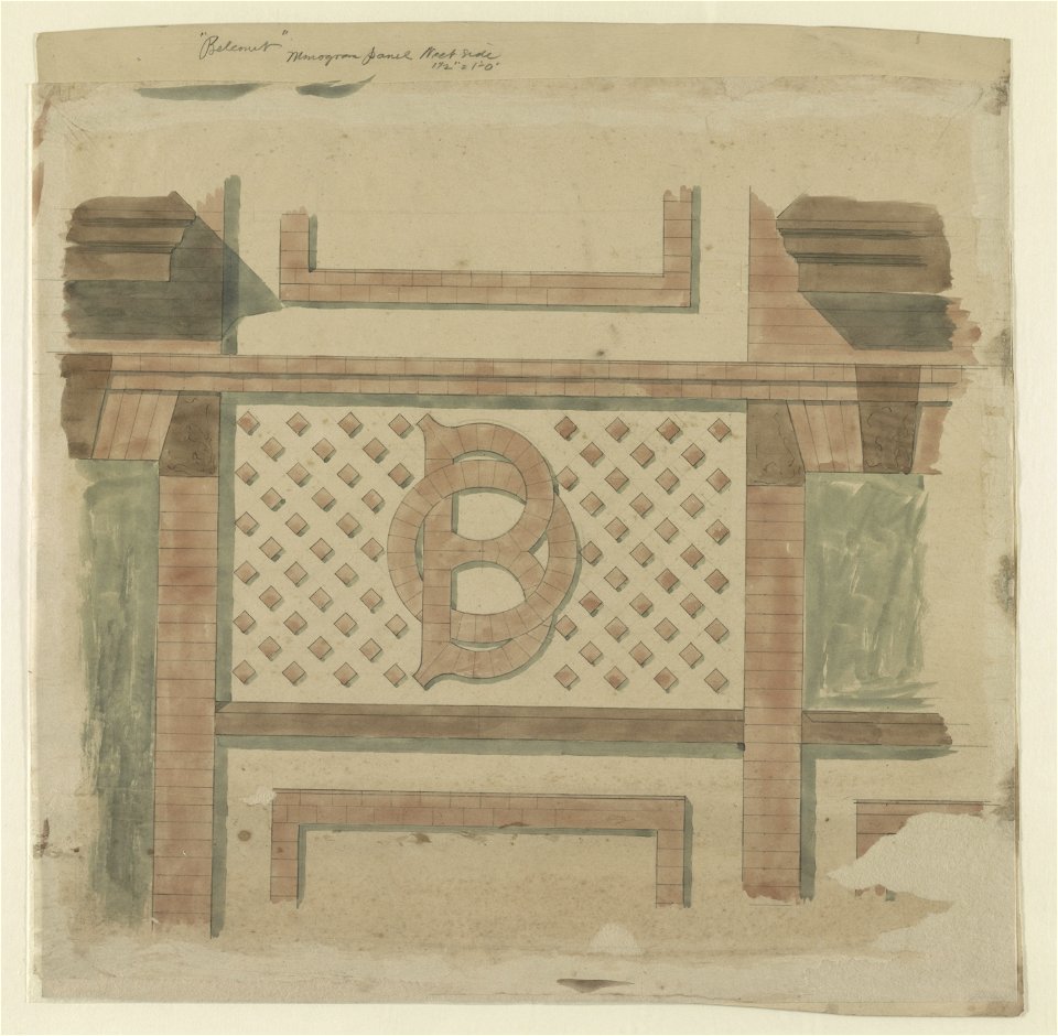 Belcourt, monogram panel West side. LCCN2015645452