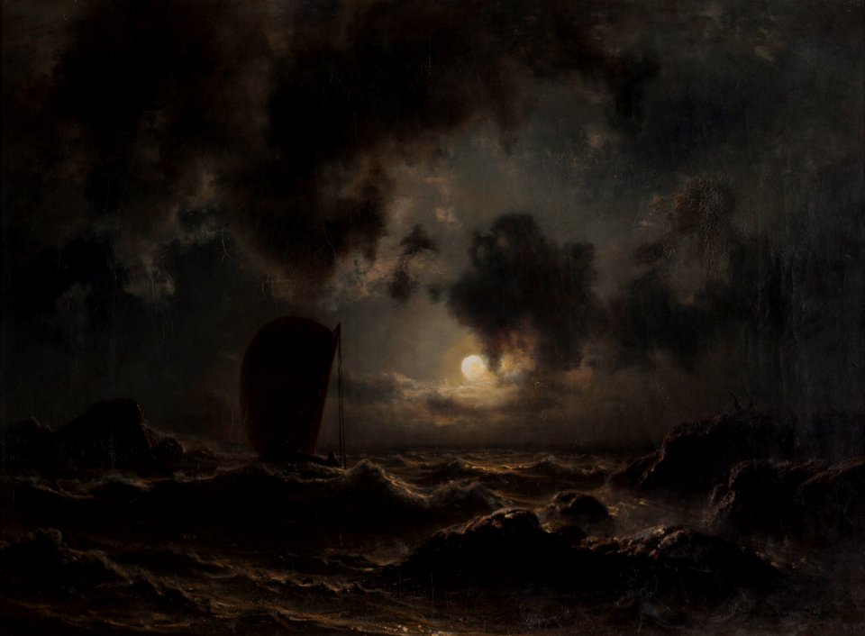 Knud Baade - Måneskinn ved Norges kyst - Stavanger kunstmuseum - SG.0038