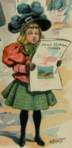 DAILY SCANDAL MONGER Criticism of journalism in 1897 art detail, from- The new journalism beats him - Ehrhart. LCCN2012647654 (cropped)