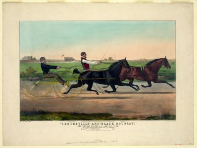Centreville and Black Douglas- Centreville Course L.I. July 21st 1853. Match $500 mile heats best 3 in 5 to Wagons LCCN90715721. Free illustration for personal and commercial use.