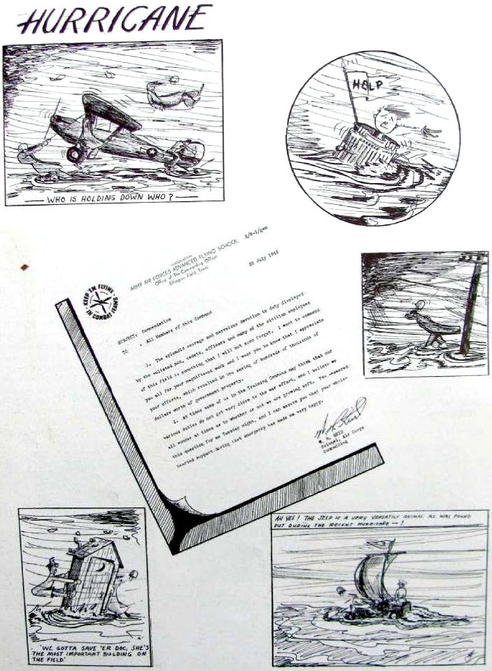 HURRICANE comic art detail, from- Ellington Field - 43-19 Claswbook (page 26 crop)