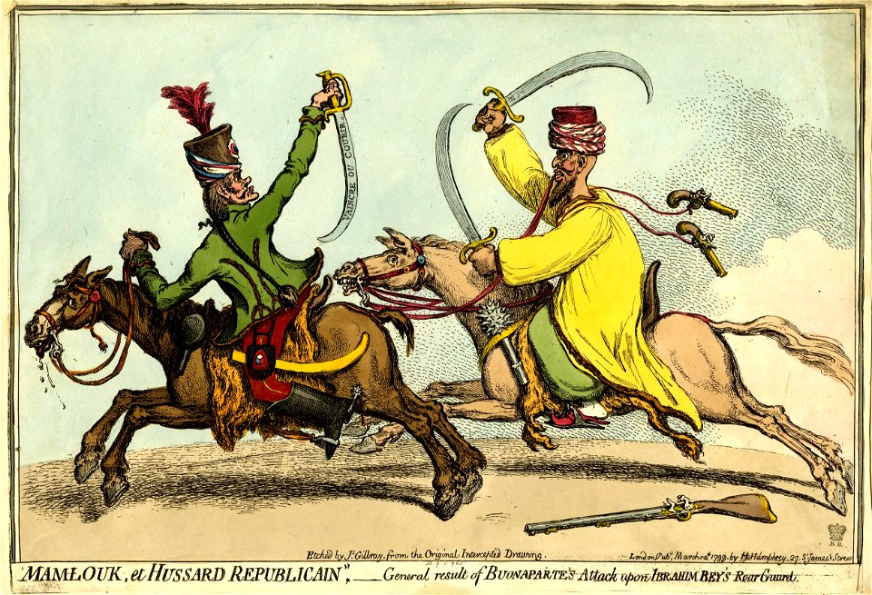 Mamlouk, et hussard republicain,- General result of Buonaparte's Attack upon Ibrahim Bey's Rear Guard. (BM 1851,0901.965)