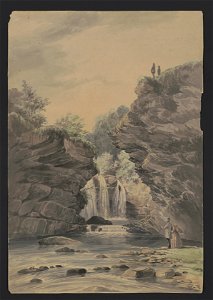 Marshall Falls near Delaware Water Gap - from nature by J. Queen. LCCN2016649114