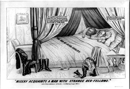 Misery acquaints a man with strange bed-fellows LCCN2008661514