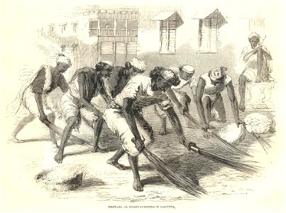 Mehtas, or street sweepers of Calcutta, Illustrated London News, 1860 a very large scan. Free illustration for personal and commercial use.
