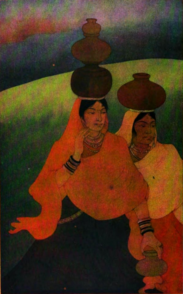 Milkmaids in The Modern Review Vol 16 (July to December 1914) (page 248 crop)
