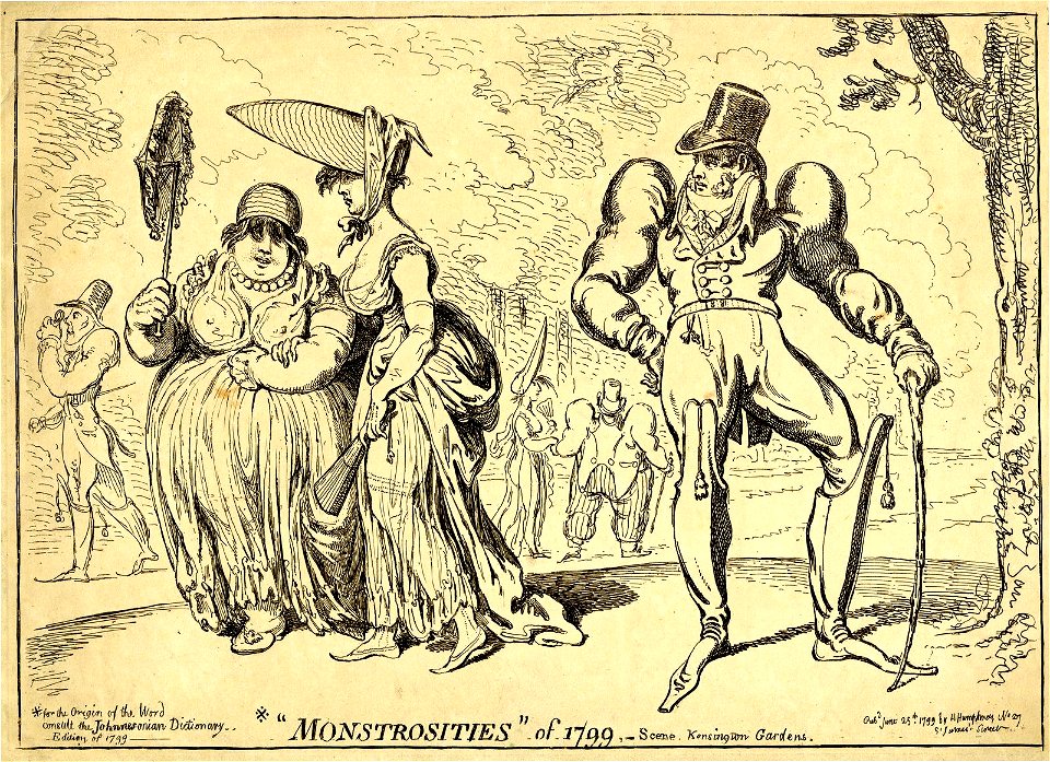 Monstrosities of 1799,-Scene, Kesington Gardens. (BM 1981,U.326)