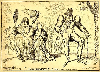 Monstrosities of 1799,-Scene, Kesington Gardens. (BM 1981,U.326)