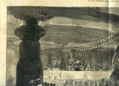 The Prince of Wales Lunching in the Caves of Elephanta, from a sketch by one of our special artists, from the Illustrated London News, 1875 upper left