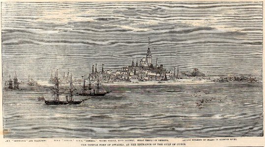 The Temple Fort of Dwarka, at the entrance of the Gulf of Kutch, from the Illustrated London News, 1860