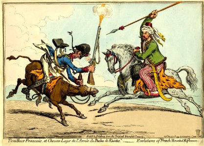 Tirailleur Francais, et Chevau Leger de l'Armée du Pacha de Rhodes-Evolutions of the French Mounted Riflemen' (BM 1851,0901.966)