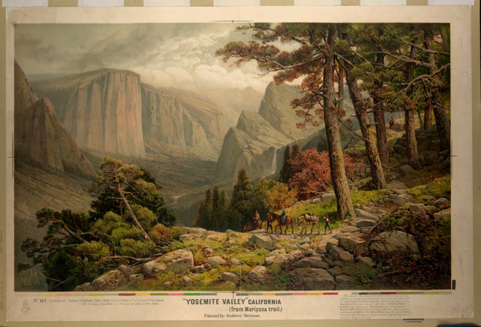 Yosemite Valley California (from Mariposa trail) - painted by Andrew Melrose. LCCN93504437