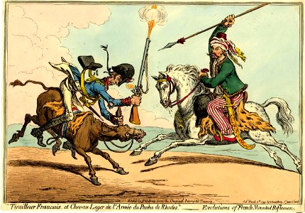 Tirailleur Francais, et Chevau Leger de l'Armée du Pacha de Rhodes-Evolutions of the French Mounted Riflemen' (BM 1868,0808.6831)