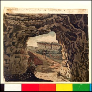 'A Close View in a Chalk Pit at Upper Deal in Kent' (Bray album) RMG PT2036. Free illustration for personal and commercial use.