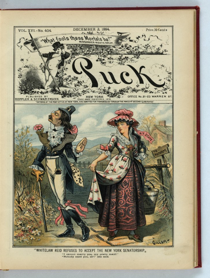 Whitelaw Reid refuses to accept the New York senatorship - Gillam. LCCN2012645150