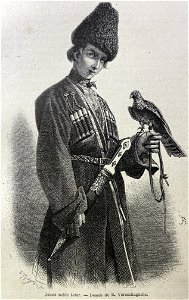 Young noble Tatar, drawing by Vasily Vereshchagin, Shusha, 1865