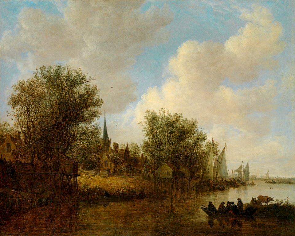 'A River Landscape with a Parish Church' by Jan van Goyen, 1651
