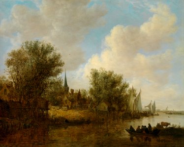'A River Landscape with a Parish Church' by Jan van Goyen, 1651
