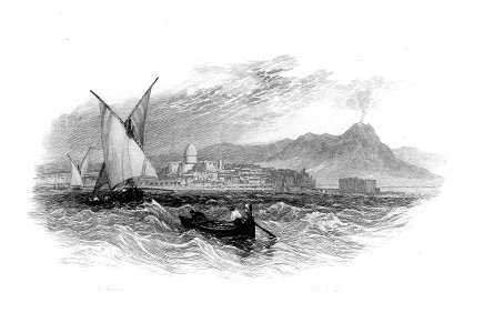 ''Twas in the Bay of Naples' engraving by William Miller after Birket Foster