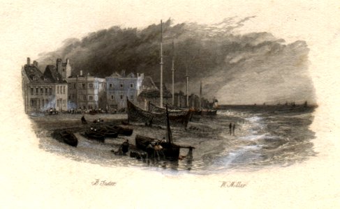 ''He was saved from the hungry deep' touched proof engraving by William Miller after Birket Foster