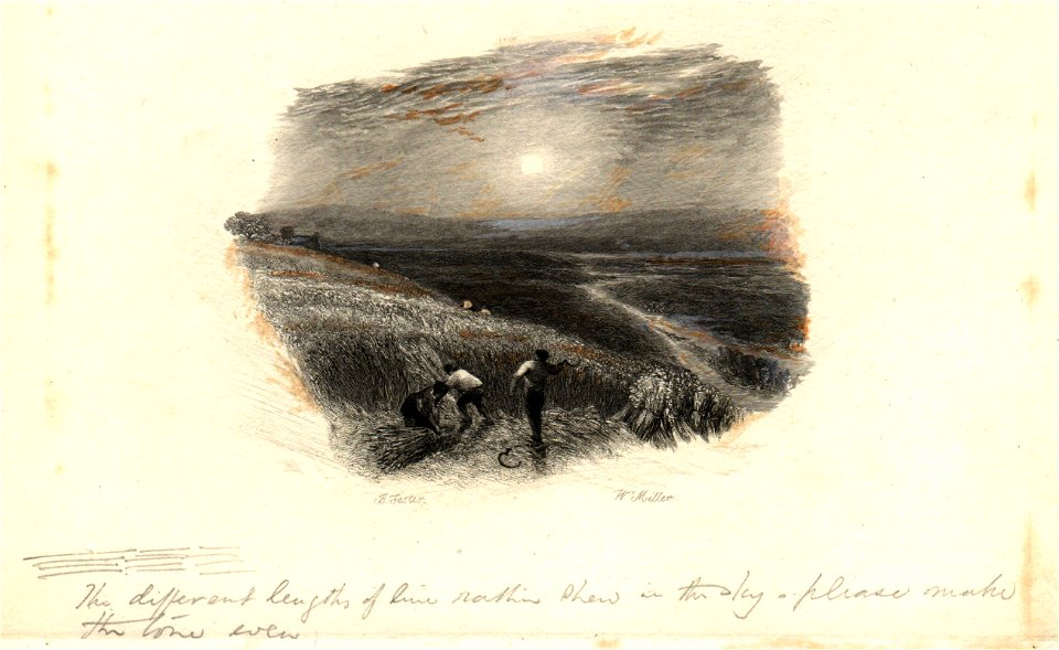 ''The autumn is old' touched proof 2 engraving by William Miller after Birket Foster