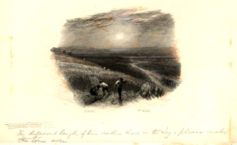 ''The autumn is old' touched proof 2 engraving by William Miller after Birket Foster