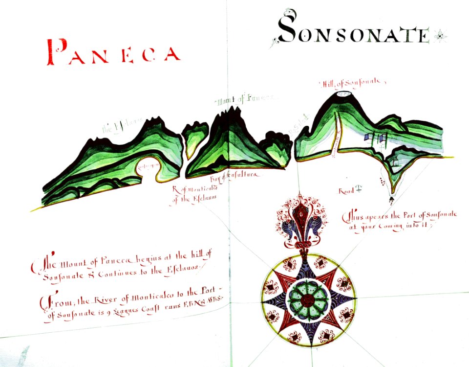 'A Waggoner of the South Sea describing the sea coast from Acapulco to Albermarle Isle, made by William Hack at the signe of great Britaine and Ireland in Wapping. Anno 1685'. RMG C4563 20