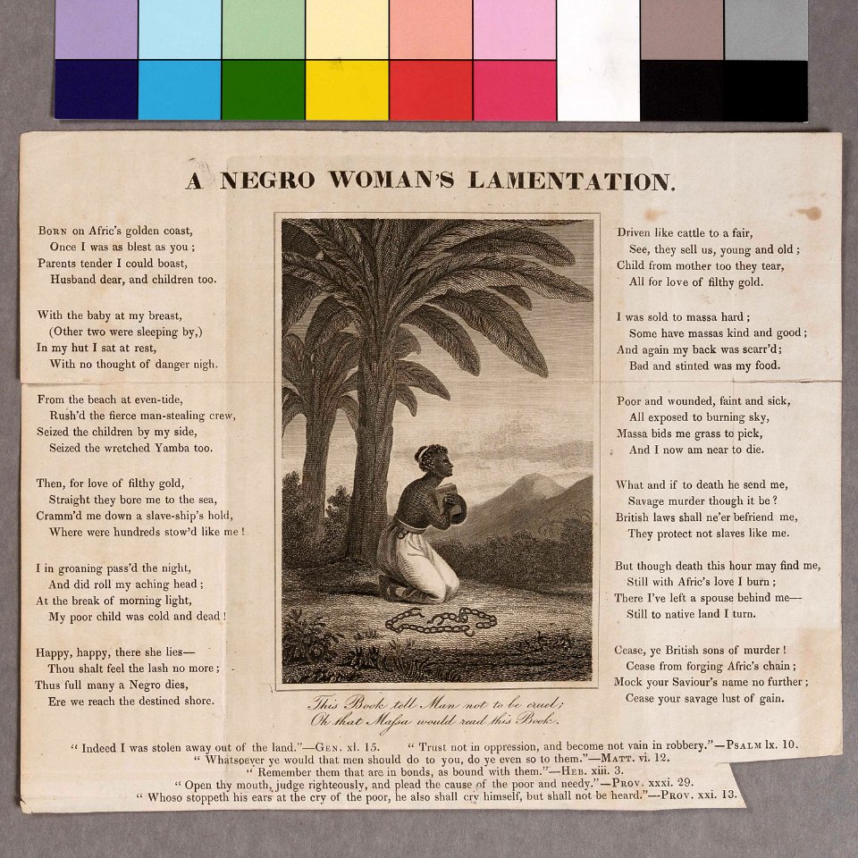 'A Negro Woman's Lamentation' RMG E9995
