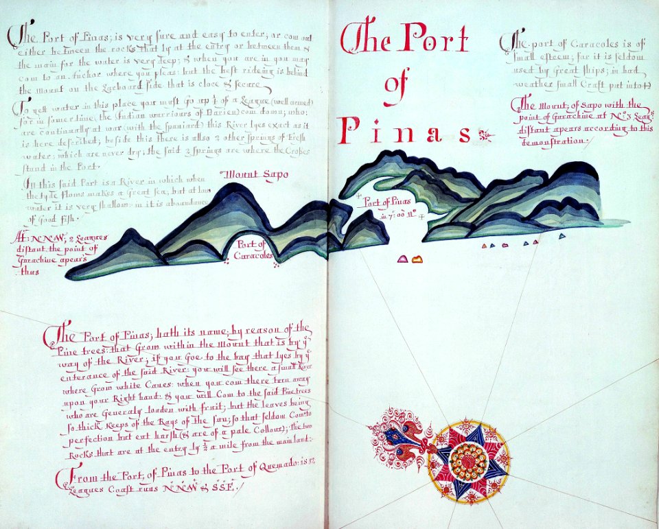 'A Waggoner of the South Sea describing the sea coast from Acapulco to Albermarle Isle, made by William Hack at the signe of great Britaine and Ireland in Wapping. Anno 1685'. RMG C4563 53