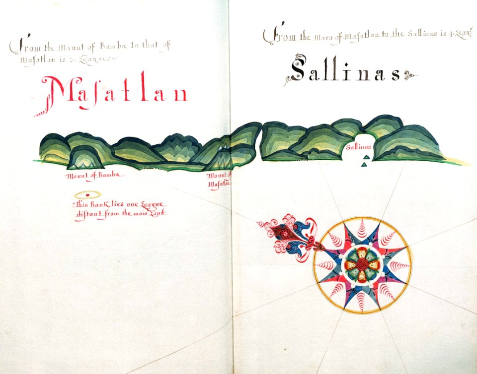 'A Waggoner of the South Sea describing the sea coast from Acapulco to Albermarle Isle, made by William Hack at the signe of great Britaine and Ireland in Wapping. Anno 1685'. RMG C4563 11