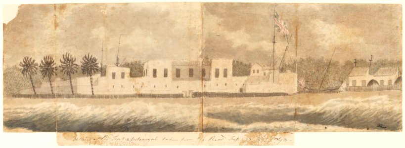 'A View of the Fort at Senegal taken from the Road, Feb 75' (Bray album) RMG PT2034