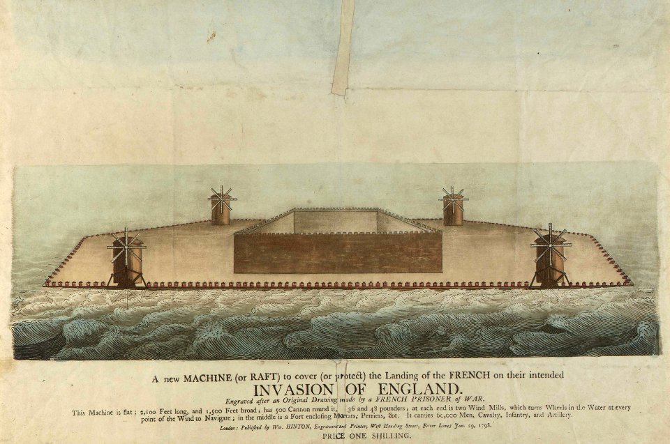 'A new Machine (or Raft) to cover (or protect) the Landing of the French on their intended Invasion of England etc (Rafts 4)' RMG PY7426