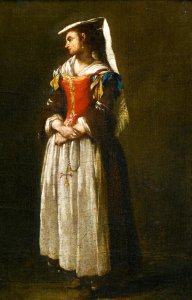 'A Young Woman Dressed in Neapolitan Fashion' by Jean Barbault