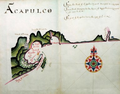 'A Waggoner of the South Sea describing the sea coast from Acapulco to Albermarle Isle, made by William Hack at the signe of great Britaine and Ireland in Wapping. Anno 1685'. RMG C4563 2