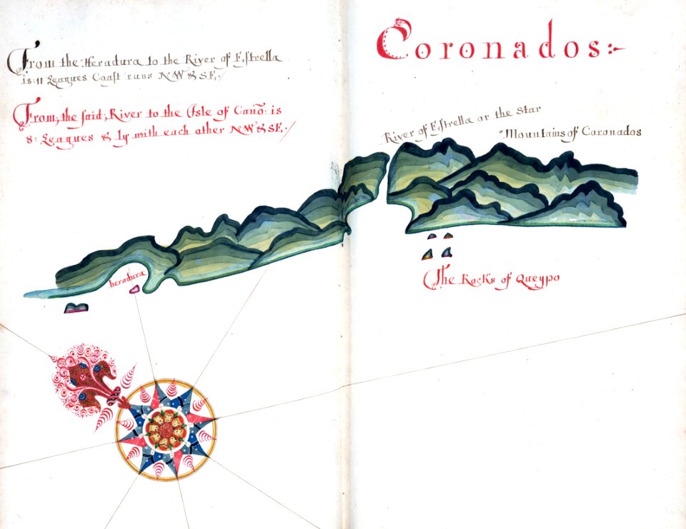 'A Waggoner of the South Sea describing the sea coast from Acapulco to Albermarle Isle, made by William Hack at the signe of great Britaine and Ireland in Wapping. Anno 1685'. RMG C4563 37