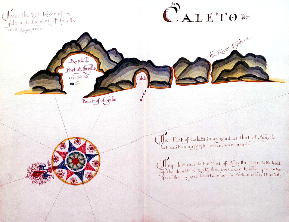 'A Waggoner of the South Sea describing the sea coast from Acapulco to Albermarle Isle, made by William Hack at the signe of great Britaine and Ireland in Wapping. Anno 1685'. RMG C4563 8