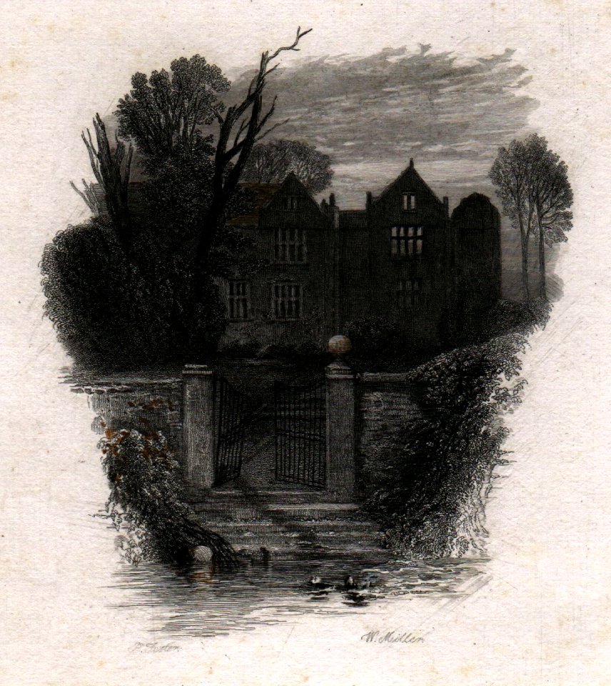 'An old deserted mansion' touched proof engraving by William Miller after Birket Foster