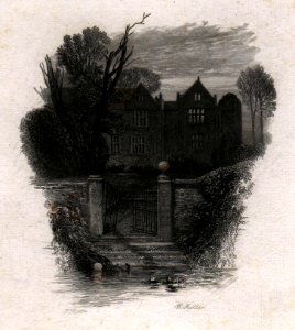 'An old deserted mansion' touched proof engraving by William Miller after Birket Foster
