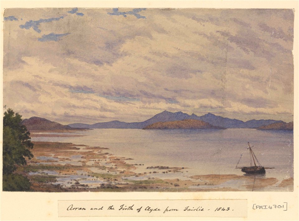 'Arran and the Firth of Clyde from Fairlie, 1843' (Scotland) RMG PZ4701