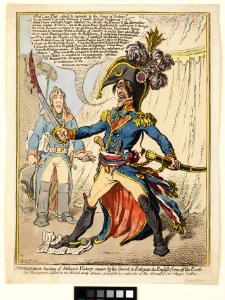 'Buonaparte hearing of Nelson's Victory swears by his Sword to Extirpate the English from off the Earth' RMG PW3964